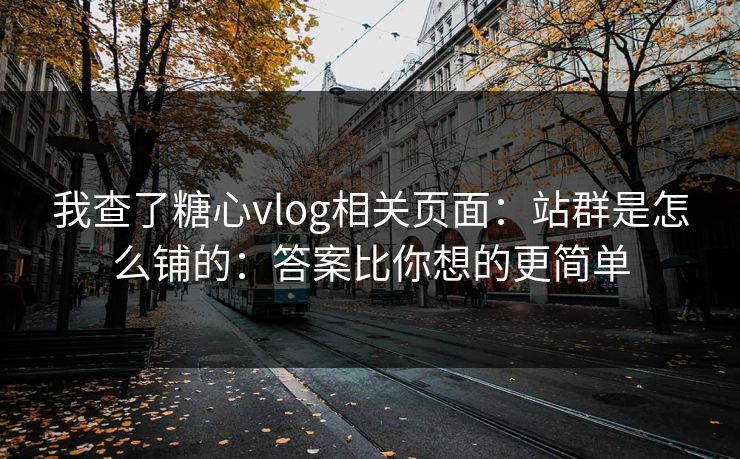 我查了糖心vlog相关页面：站群是怎么铺的：答案比你想的更简单